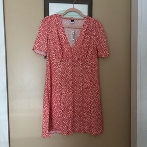 NWT Old Navy Floral Red Dress SMALL PETITE